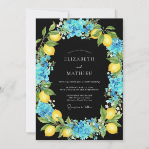 Invitation Mariage Citron Eucalyptus Bleu Azure