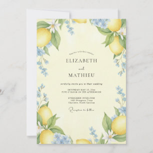 Invitation Mariage Citron Eucalyptus Jaune Pâle