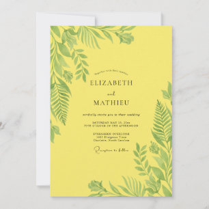 Invitation Mariage Citron Tropical Palmier Eucalyptus