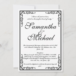 Invitation Mariage classique à l'église