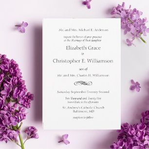 Invitation Mariage classique classique minimaliste