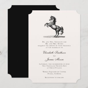 Invitation Mariage Classique Élégant Formel Équestre Cheval