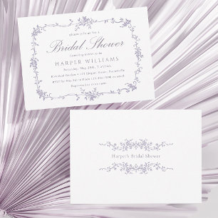 Invitation Mariage Classique Français Victorien Lavande
