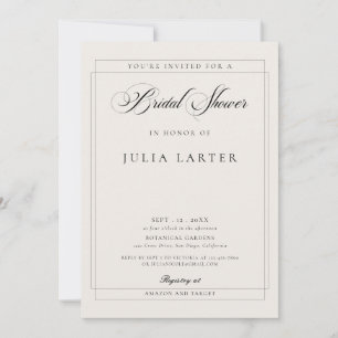 Invitation Mariage Classique Ivoire Calligraphie Enterrement 