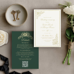 Invitation Mariage Classique Jardin Détails au Dos