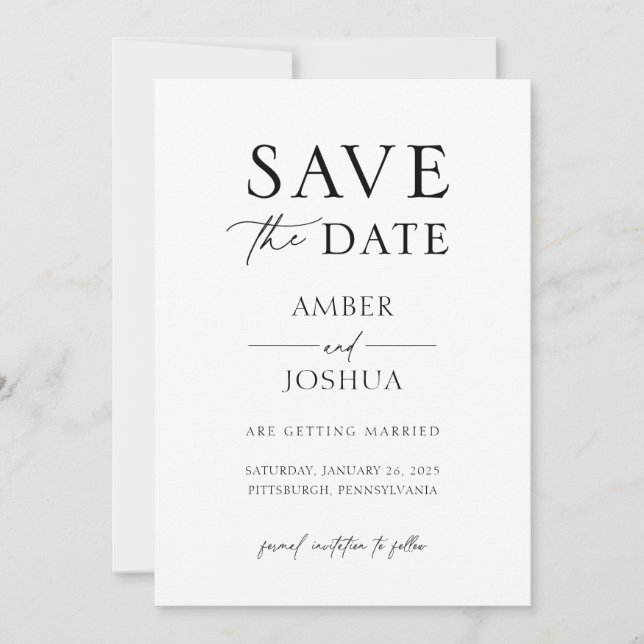 Invitation Mariage classique moderne Enregistrer la date Invi (Devant)