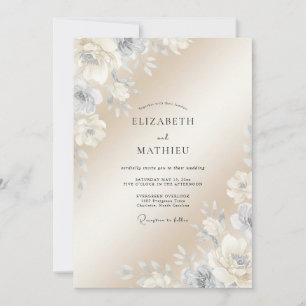 Invitation Mariage Classique Raffiné Champagne