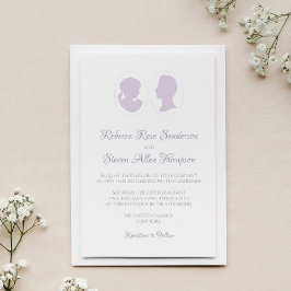 Invitation Mariage classique Regency violet caméo