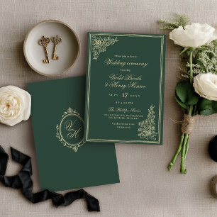 Invitation Mariage Classique Romantique Vintage Regency Garde