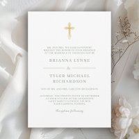 Mariage Classique Simple Élégant Croix Chrétienne
