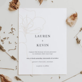 Invitation Mariage classique simple fleur illustrée