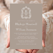 Mariage Classique Taupe au Blason Monogramme