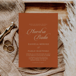 Invitation Mariage Classique Terracotta Nuestra Boda