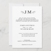 Mariage Classique Traditionnel Monogramme Calligra