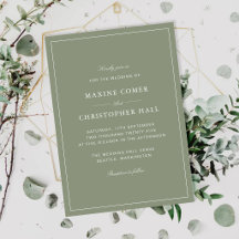 Mariage Classique Vert Poussiéreux Script