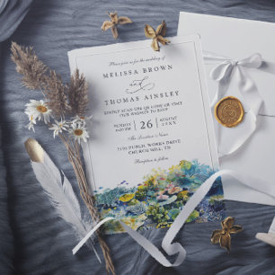 Invitation Mariage Code QR Plage Récif Corail Poisson Tropica