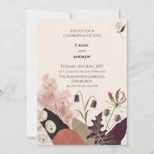 Invitation Mariage Collage Botanique Moderne