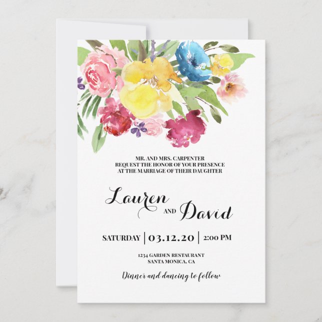 Invitation Mariage coloré (Devant)