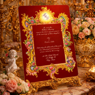 Invitation Mariage coloré de style baroque rococo rétro