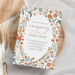 Invitation Mariage coloré en forme de couronne florale