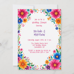 Invitation Mariage Coloré Floral Mexicain sous la Douche 