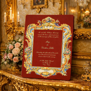 Invitation Mariage Coloré Retro Baroque Rococo Louis XV