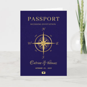 Invitation Mariage Compass Destination Passport