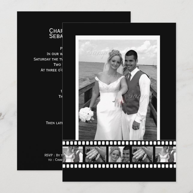Invitation Mariage concepteur personnalisé de bande (Devant / Derrière)