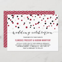 Mariage Confetti moderne rouge et noir