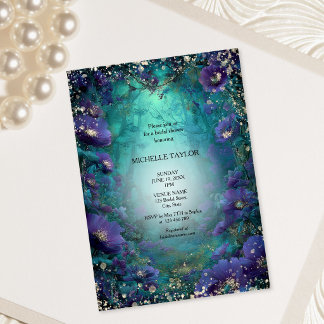 Invitation Mariage Conte de Fées Forêt Enchantée Élégant Flor