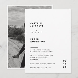 Invitation Mariage contemporaine simple et moderne