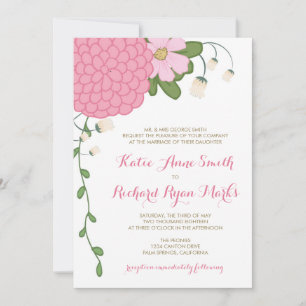 Invitation Mariage Corner Peony