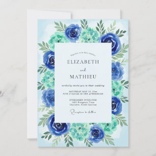 Invitation Mariage Côte Azuree aux Tons de Sarcelle
