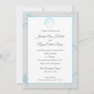 Invitation Mariage côté océan Silver Shells