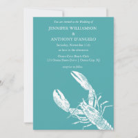 Mariage côtier de homard bleu et blanc turquoise