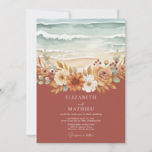Invitation Mariage côtier Terracotta Bloom