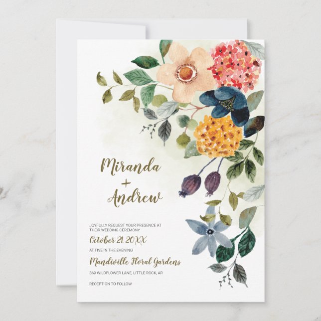 Invitation Mariage Cottagecore | Jardin Floral Rustique (Devant)
