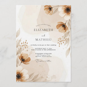 Invitation Mariage coup de pinceau chamois