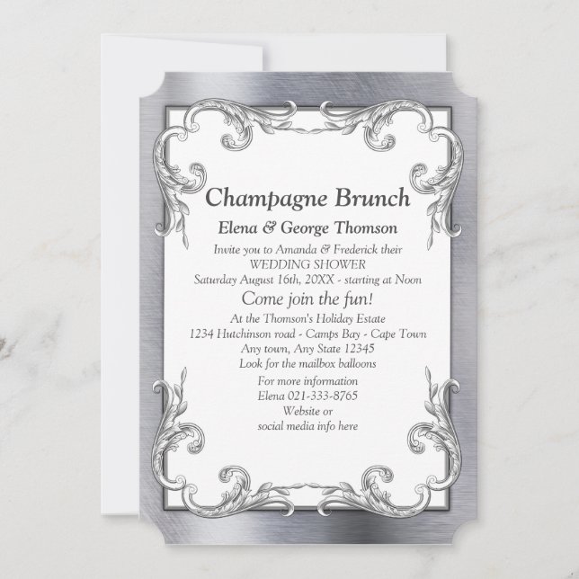 Invitation Mariage Couple Aluminium-Or-Aluminium-Bronze (Devant)