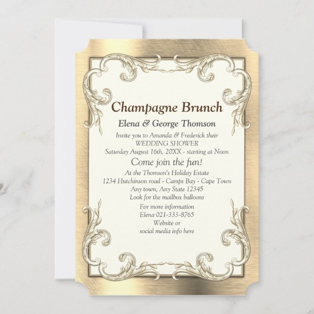 Invitation Mariage Couple Aluminium-Or-Aluminium-Bronze Doré- (Devant)