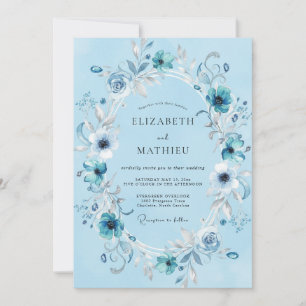 Invitation Mariage Couronne Azur
