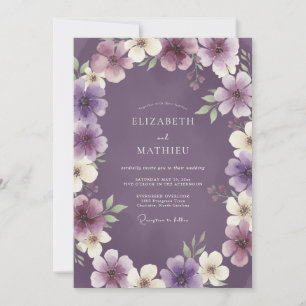Invitation Mariage Couronne de Prune Améthyste