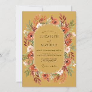 Invitation Mariage Couronne de Terracotta Moutarde