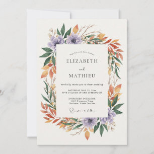 Invitation Mariage Couronne d'Ocre d'Améthyste