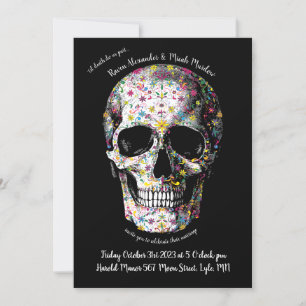 Invitation Mariage crâne coloré Dia de los Muertos
