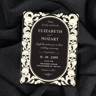 Invitation Mariage crâne gothique