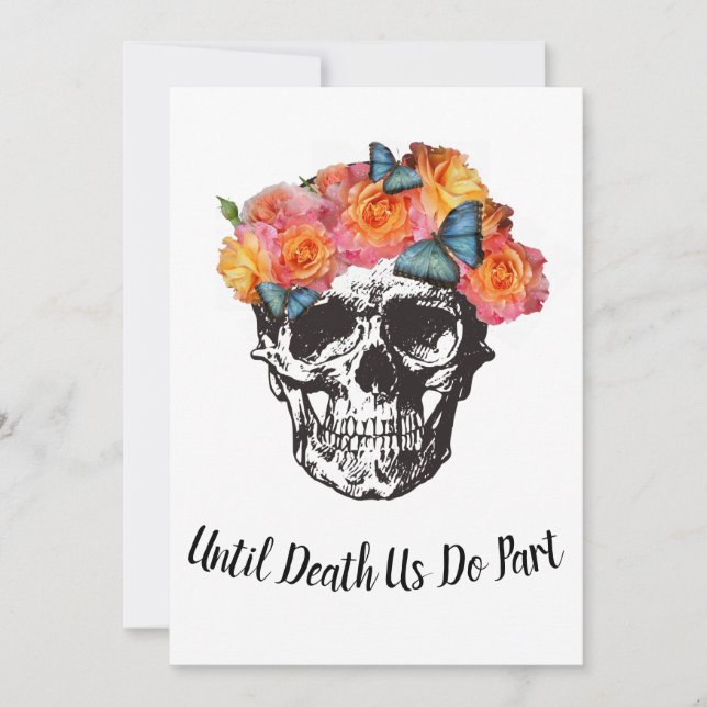 Invitation Mariage Crâne - Jusqu'à ce que la mort nous sépare (Devant)