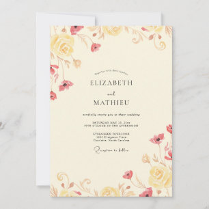Invitation Mariage Cream Coral Poppy