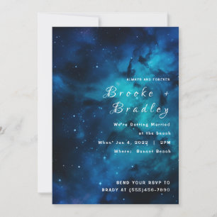 Invitation Mariage Crépuscule de la Galaxie Bleue