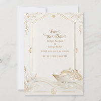 Mariage Croisière Élégant Or Blanc Lily Waves